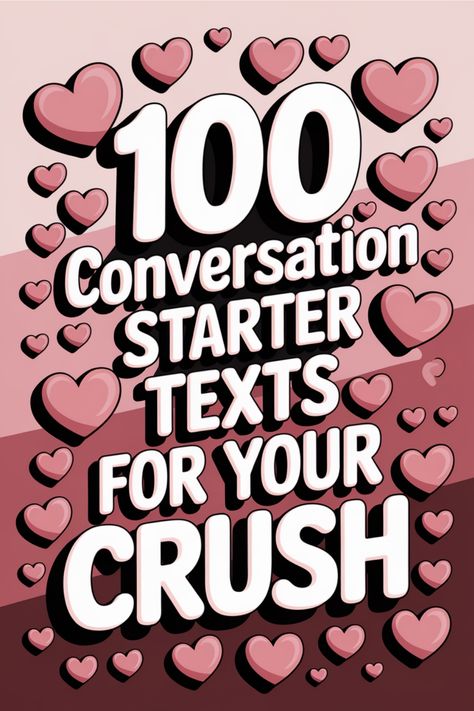 Find the perfect words to spark a conversation with your crush using these 100 conversation starter texts. Break the ice, show your interest, or simply make them smile. From light-hearted jokes to meaningful questions, there's something for every situation in this collection of thoughtful text messages. Let your crush know you're thinking of them and get the conversation flowing with ease. Say goodbye to awkward silences and hello to engaging chats with these creative ideas on hand! Chat Ideas With Crush, How To Chat With Your Crush, Conversation Starters For Crush, Texts For Your Crush, Conversation Starters Texting Crush, How To Text Your Crush, Things To Text Your Crush, Things To Ask Your Crush, Conversation Starters Texting