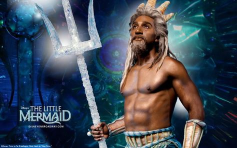 king triton makeup idea The Little Mermaid Broadway, Broadway Makeup, Norm Lewis, Little Mermaid Makeup, The Little Mermaid Musical, King Triton, Theatre Inspiration, Broadway Costumes, Little Mermaid Costume