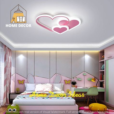 Acrylic Lighting, Romantic Bedroom Design, Heart Lamp, Design Ložnic, Bedroom Pop Design, Childrens Lamps, Ceiling Design Bedroom, White Light Bulbs, Lighting Lamp