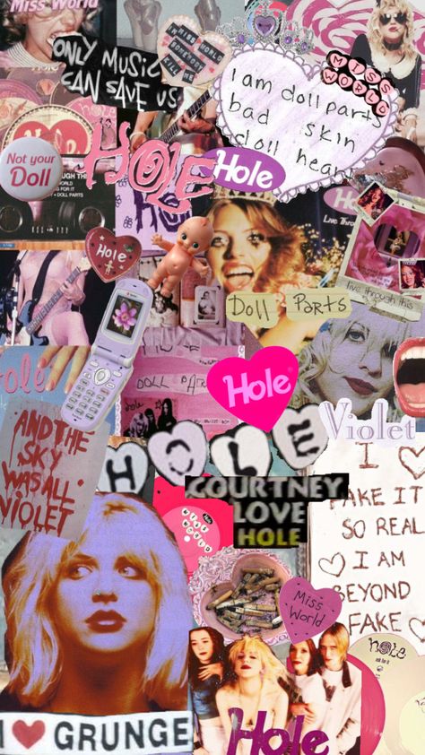 Hole Band, Courtney Love Hole, Kurt And Courtney, Normal Wallpaper, Celebrity Skin, Grunge Music, Band Wallpapers, Band Humor, Riot Grrrl