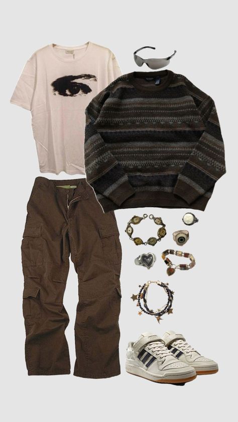 2000s Guys Outfits, Earthy Male Outfits, Goblin Core Outfit Men, Indie Masc Outfits, Masc Date Outfits, Y2k Guy Outfits, Ytk Fashion, Masc Women Outfits, Grunge Men Outfits