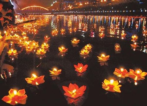 New 20 pcs Paper Lotus Flower Floating Lantern Wishing Lamp-in Balloons from Toys & Hobbies on Aliexpress.com | Alibaba Group Floating Pool Candles, Paper Lotus Flower, Lanterns Festival, Floating Paper Lanterns, Pool Candles, Paper Lotus, Lotus Lamp, Floating Lanterns, Yoga Studio Design