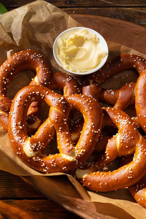 German Soft Pretzels Recipe, Bavarian Pretzel Recipe Homemade, Making Pretzels, Baked Pretzels Soft, German Pretzel Recipe, Homemade German Pretzels Soft, Germany Pretzel, National Pretzel Day, German Pretzels