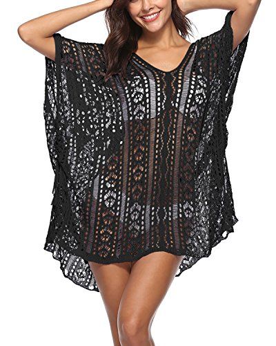 Catalina Plus Women's Swimsuit Bikini Beach Cover Ups Swimwear Bathing Suit Cover up Dress Beach Cover Up Black, Crochet Beach Cover Up, Bohemian Mini Dress, Boho Sundress, Knit Swimwear, Summer Beach Outfit, Cover Beachwear, Bathing Suit Covers, Bathing Suit Cover Up