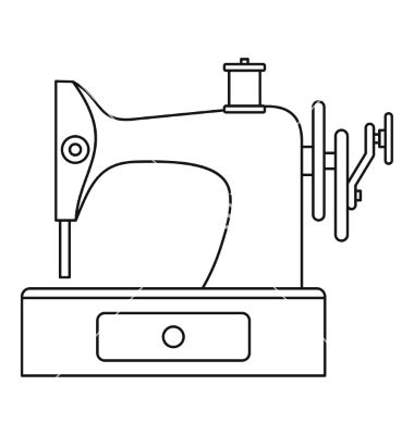 Sewing machine icon outline style vector Sewing Machine Outline, Sewing Machine Vector, Outline Illustration, Wood Boards, Quilted Table, Quilted Table Runners, Sewing Box, Wood Board, Crafty Stuff