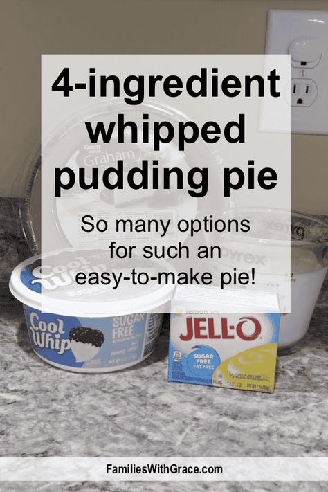 4-ingredient whipped pudding pie recipe Heavenly Whipped Dessert Weight Watchers, Recipes Using Instant White Chocolate Pudding, Pudding Mixed With Cool Whip, Cool Whip Vanilla Pudding Desserts, Vanilla Pudding Pie Instant, No Bake Vanilla Pudding Pie, Sprite Pie Recipe, Keto Pudding Pie, Pudding Pies Recipes