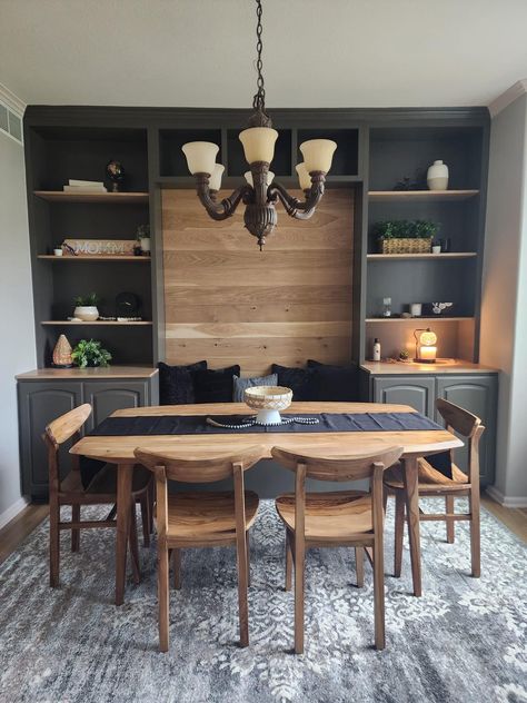 Dining Room Storage Built In, Small Dining Room With Built Ins, Farmhouse Dining Room Built Ins, Dining Area Built In Cabinets, Dinning Room Built Ins Buffet, Dinning Room Cabinet Built In, Dining Room With Cabinets Built Ins, Built In In Dining Room, Dinning Room Cabinets Ideas Modern