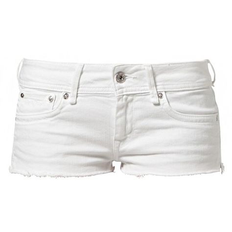 Pepe Jeans CUPID SHORT ($61) ❤ liked on Polyvore featuring shorts, white shorts, short jean shorts, white short shorts, jean shorts and denim shorts White Short Shorts, Shuffle Cutouts, Jean Shorts White, Short Jean Shorts, Shorts Y2k, Short Jean, Shorts White, Mini Shorts, White Short