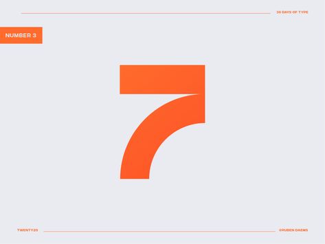 36 days of type: Number 7 by Ruben Daems (.com) on Dribbble 7 Logo Design Number, 7 Number Logo, Seven Logo, Hoarding Design, 7 Logo, 7 Design, Days Of Type, Logo Number, Number Design