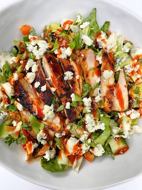 Buffalo Chicken Chopped Salad Avocado Ranch Dressing, Buffalo Chicken Salad, Chicken Chopped Salad, Recipe Generator, Boneless Skinless Chicken Thighs, Skinless Chicken Thighs, Boneless Skinless Chicken, Chopped Salad, Romaine Lettuce