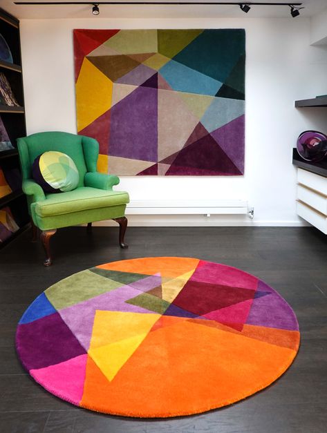 Geometric Rug Design, Contemporary Rugs Design, Circular Rugs, Diy Decoracion, Luxury Rugs, Rug Studio, Vibrant Rugs, Decor Trends, Luxury Rug