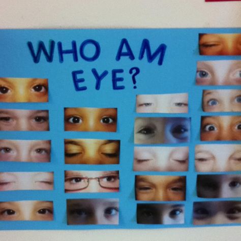 Great idea to make as a book or bulletin board Drawn Eyes, All About Me Preschool Theme, Eyes Poster, Me Preschool Theme, Fish Friday, Theme Board, All About Me Preschool, All About Me Activities, About Me Activities