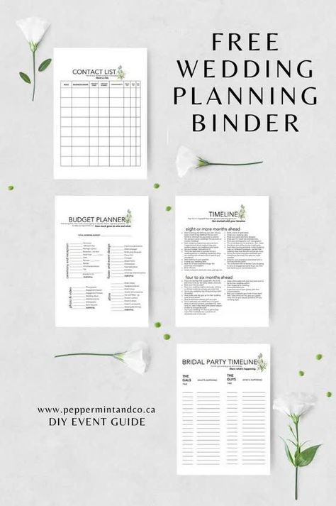 DIY WEDDING PLANNING GUIDE + CHECKLIST - free wedding planning binder Free Printable Wedding Planner Binder, Wedding Planning Guide Printable Free, Diy Wedding Binder Printables Free, Wedding Planning Binder Printables Free, Free Wedding Planner Printables Pdf, Wedding Binder Printables Free, Wedding Planner Checklist Free, Wedding Planning Binder Free, Diy Wedding Planner Binder