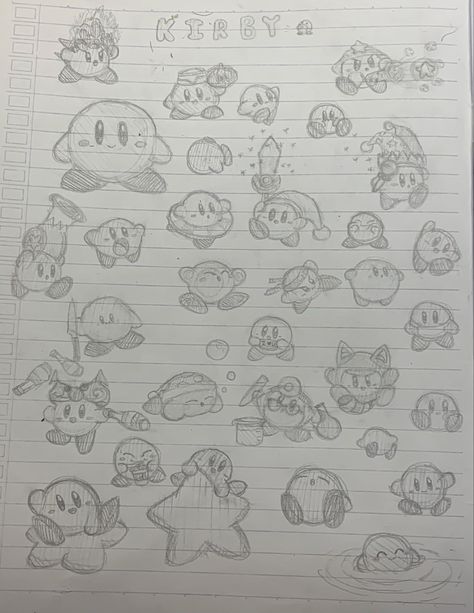 Wello :D ! I’ve make a Kirby doodle last night and I’ve finish all of them (not all) !!! I want to hug Kirby so bad :( Hope you like this doodle :) Refrences and inspired by: Pinterest Kirby Drawing Cute, Simple Kirby Tattoo, Simple Kirby Drawing, How To Draw Kirby, Kirby Drawings Easy, Mario Doodles, Kirby Doodle, Kirby Sketch, Drawing Kirby