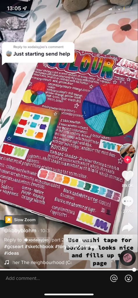 Colour Wheel Gcse Sketchbook, Compare And Contrast Art Gcse, Colour Theory Gcse Page, Colour Page Gcse Art, Colour Studies Gcse Art, Colour Wheel Art Gcse, Colour Theory Art Page, Media Testing Art Gcse, Art Gcse Colour Theory