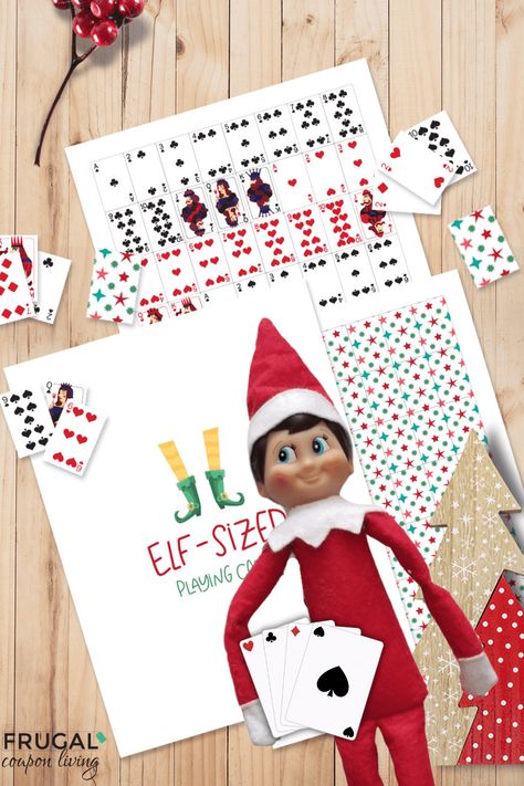 Playing Card Template Free Printable, Elf Playing Cards, Elf On The Shelf Playing Cards, Elf Pokemon Card, Elf On The Shelf Games Free Printable, Elf On The Shelf Signs, Mini Printables Free, Free Printable Elf On The Shelf, Elf On The Shelf Ideas Printables Free