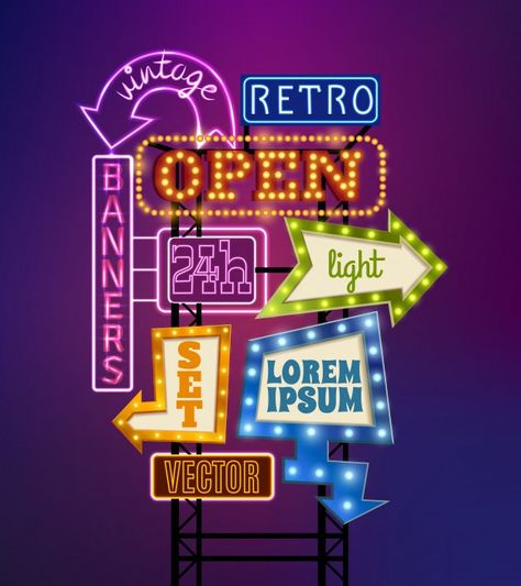 Glowing Background, Neon Words, Business Banner, Retro Sign, Neon Design, Booth Design, Cnc Router, Exhibition Design, Neon Lighting