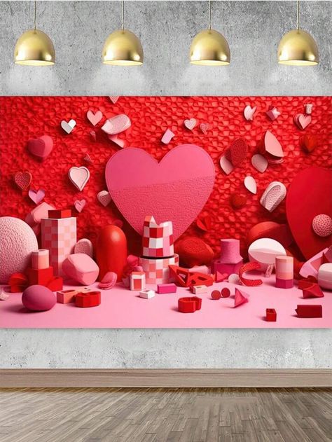 3d Photography, Romantic Valentine, Event Party, Wooden Blocks, Photography Backdrop, San Valentino, Heart Shapes, Valentine's Day, Packaging