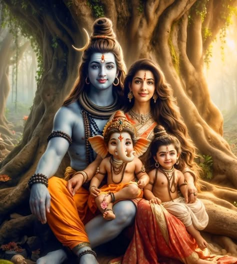 Ganesh Family Wallpaper, Shiva Family Wallpaper, Shiv Family Hd Wallpaper, Lord Shiva Family Hd Wallpaper, Shiva Family Photo, Murugan Baby Image, Wallpaper Of God, Shiv Family, Mahadev Family