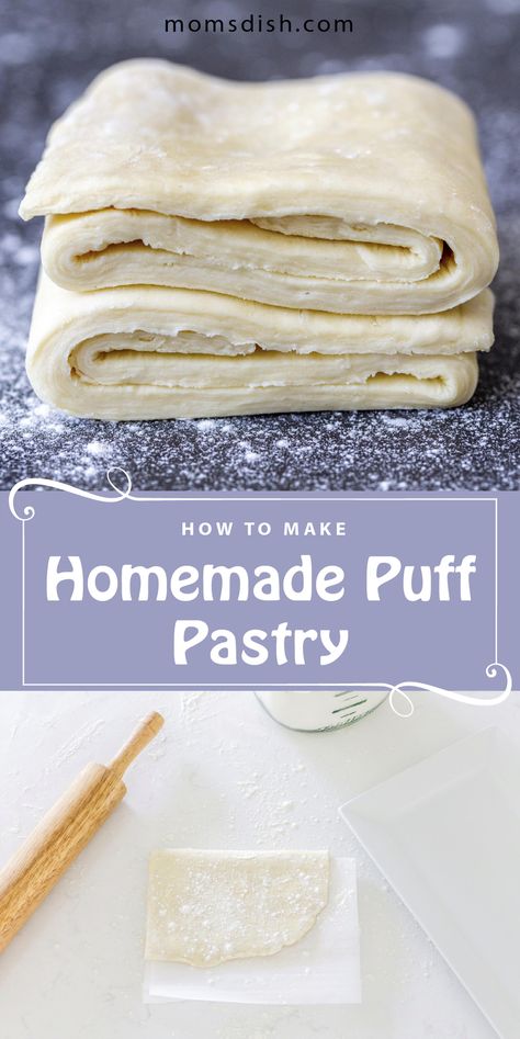 Dive into the art of creating buttery, flaky puff pastry right in your own kitchen. This guide will walk you through each step, from mixing the dough to mastering the perfect fold, ensuring your homemade pastries are as light and airy as those from a bakery. Whether you're a seasoned baker or a curious beginner, you'll find tips and tricks to elevate your pastry game. Embrace the joy of baking and impress your friends and family with your newfound skills. Homemade Staples, Easy Puff Pastry Recipe, Homemade Puff Pastry, Pastry Dough Recipe, Puff Pastry Recipes Dessert, Rough Puff Pastry, Pastries Recipes Dessert, Puff Pastry Recipe, Kek Lapis