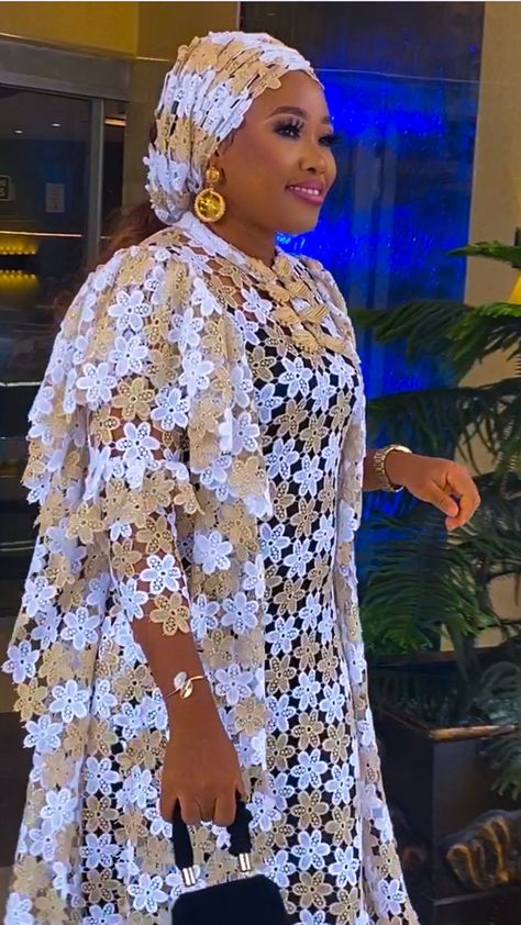 Agbada Lace Style For Women, Gown Styles For Lace Material, Iro Gown Style Lace, Latest Lace Gown Styles Aso Ebi, Bazin Designs, Lace Boubou Styles For Women, Lace Gown Styles Nigerian, Lace Dress Outfit, Tweed Fashion