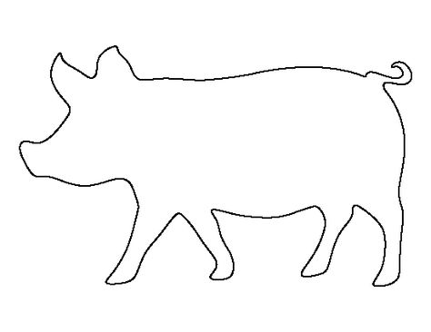 Pig pattern. Use the printable outline for crafts, creating stencils, scrapbooking, and more. Free PDF template to download and print at http://patternuniverse.com/download/pig-pattern/ Pig Template, Pig Outline, Animal Outline, Pig Crafts, Animal Templates, Animal Stencil, Wood Crafts Diy, Farm Theme, Scroll Saw Patterns