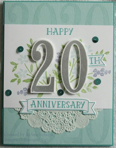 20th Anniversary Number of Years by jreks - Cards and Paper Crafts at Splitcoaststampers Happy 20 Year Anniversary, 20yrs Anniversary, 20th Anniversary Cards Handmade, 20 Years Together Quotes Couple, 20 Years Of Marriage 20th Anniversary Quotes, 20th Wedding Anniversary Cards Handmade, Picture Gifts Diy, 20th Anniversary Cards, 20 Anniversary