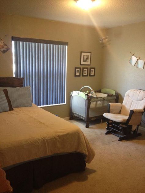 The "Nest Room"; the left side is a guest room and the right side is a nursery. Half Nursery Half Bedroom, Nest Room, Mom Room, Sunshine Nursery, Beds Diy, Baby Room Inspiration, Nursery Room Inspiration, Shared Room, The Nest