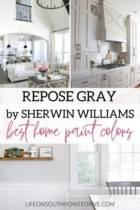 Gray Paint Colors Sherwin Williams, Repose Gray Paint, Sherwin Williams Repose Gray, Best Gray Paint, Best Gray Paint Color, Repose Gray Sherwin Williams, Living Room Wall Decor Ideas, Room Wall Decor Ideas, Home Paint