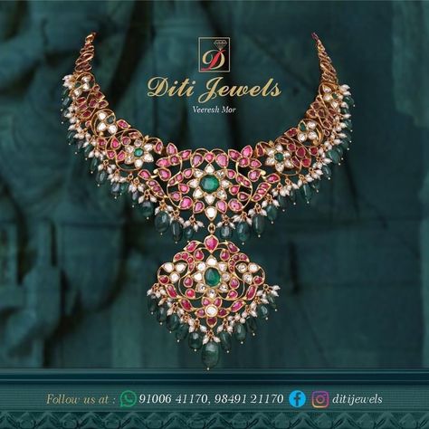 Gold Handmade Necklace, Mango Haram, Ruby Necklace Designs, Ruby Jewelry Necklaces, Vintage Indian Jewelry, Kids Jewellery, Jadau Jewellery, Emerald Jewellery, Short Necklaces