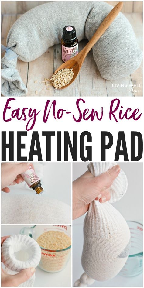 Rice Heating Pad Diy, Heating Pad Diy, Diy Rice Heating Pad, Diy Rice Bags, Diy Heat Pack, Rice Sock, Homemade Heating Pad, Diy Heating Pad, Neck Heating Pad