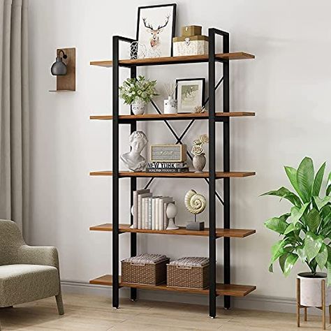 Freestanding Bookcase, Style Shelving, Style Bookshelf, Displaying Books, Large Bookshelves, Industrial Bookshelf, Industrial Bookcases, Open Bookshelves, Freestanding Storage