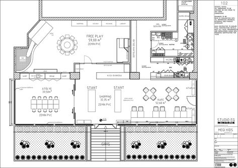 Megi Kids And Play Cafe on Behance Cafe Floor Plan, Cafe Plan, Play Cafe, Kid N Play, Playhouse Plans, Kids Cafe, Bookstore Cafe, Indoor Play Areas, Kids Play Area