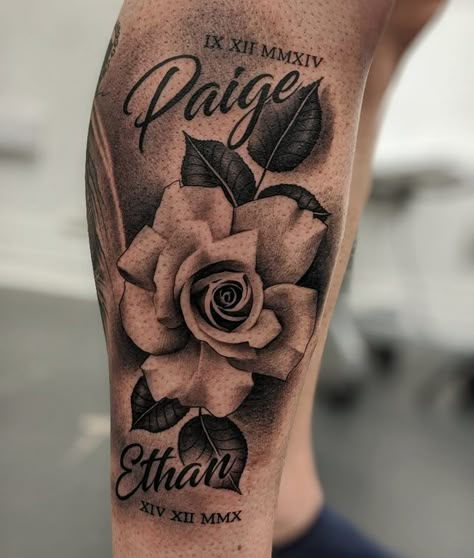 Black And Grey Rose Tattoo, Men Flower Tattoo, Rose Tattoo Stencil, Realistic Rose Tattoo, Rose Flower Tattoos, Rose Drawing Tattoo, Flower Tattoo Drawings, Realistic Tattoo Sleeve, Tatuaje A Color