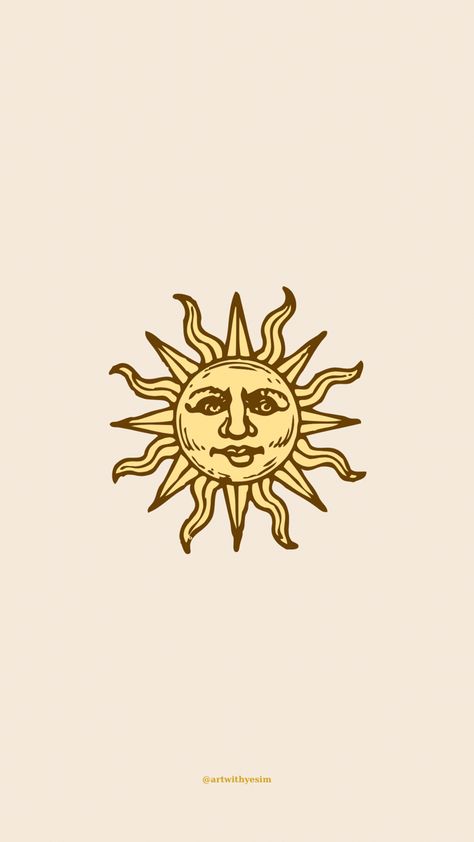 Sun Symbol Aesthetic, Sun Art Aesthetic, Aesthetic Symbols, Dorm Prints, Wallpaper Sun, Sun Symbol, Sun Aesthetic, Yellow Sun, Sun Art