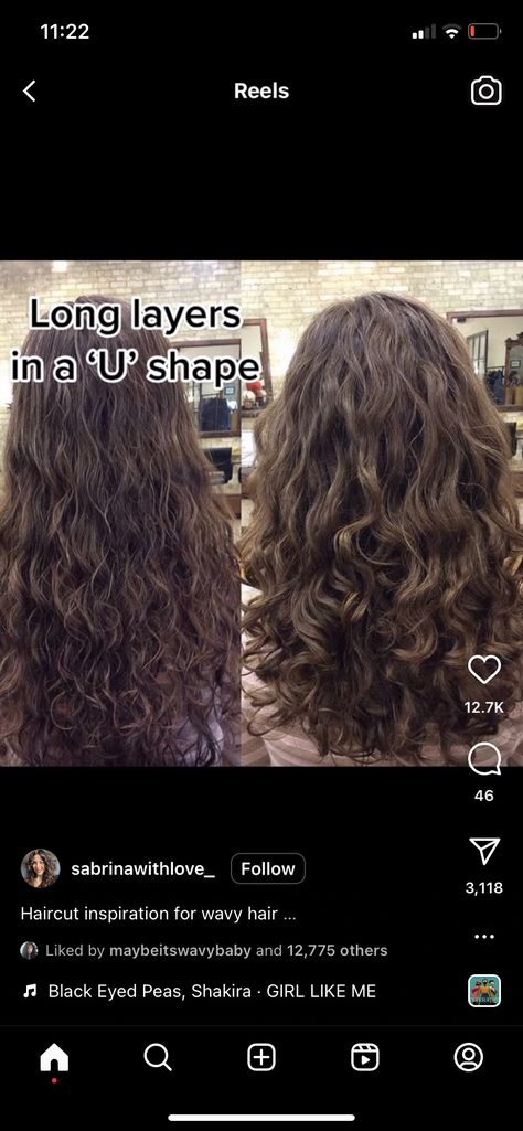 Long Curly Hair Long Layers, U Shape Haircut Wavy Hair, Heavy Layers Wavy Hair, Face Framing 2b Hair, Layers For Curly Wavy Hair, Long 2b Hair With Bangs, 2b Haircut Face Framing, U Shaped Layered Haircut, What To Ask For Haircut Wavy Hair