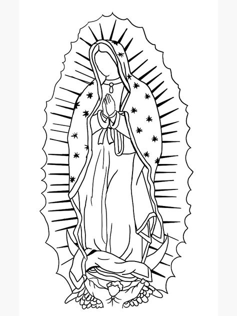 Virgin Mary Tattoo, Mary Tattoo, Mexican Art Tattoos, Virgin Mary Art, Tattoo Zeichnungen, Chicano Drawings, Chicano Art, Our Lady Of Guadalupe, Lady Of Guadalupe