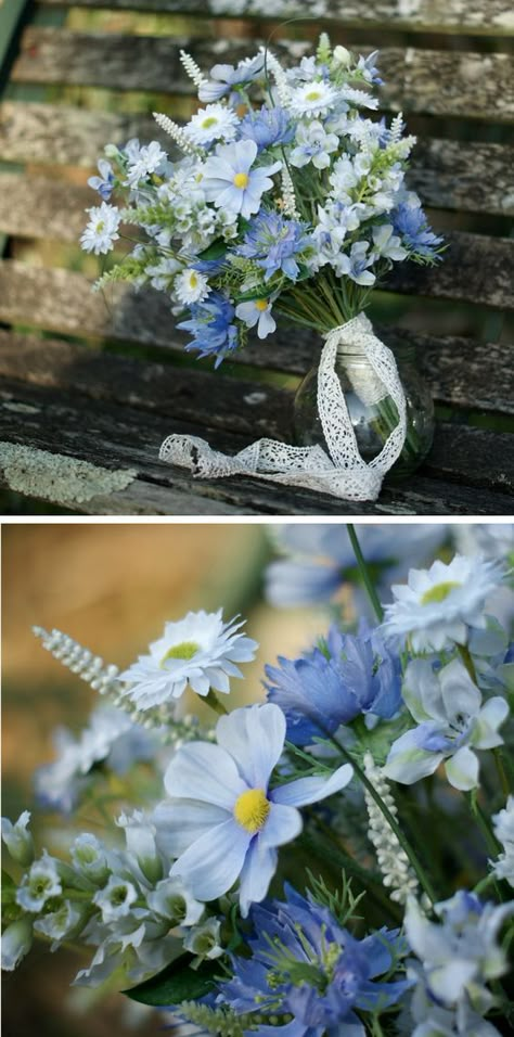 Blue Theme Bouquet, Bridal Bouquet Forget Me Nots, Forget Me Not Flowers Bouquet Bridal, Wildflower Bouquet Blue, Blue Wildflower Bouquet, Bridal Flowers Bouquet, Meadow Bouquet, Blue Bridal Bouquet, Wildflower Bridal Bouquets