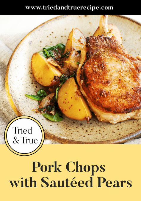 Pork Chop With Pears Recipes, Pork Chops With Pears, Pork Chops With Pears Recipe, Plum Pork Chops, Pear Pork Chops, Pear Glazed Pork Chops, Pear And Pork Recipes, Pear Main Dish Recipes, Pork Chop And Pear Recipes