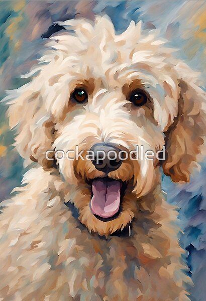 Blonde Labradoodle Doodle Dog by cockapoodled | Redbubble Doodle Dog Painting, Blonde Labradoodle, Watercolor Goldendoodle, Labradoodle Art, Ali Kay, Portraits Painting, Labradoodle Dog, Dog Portraits Painting, Watercolour Cards