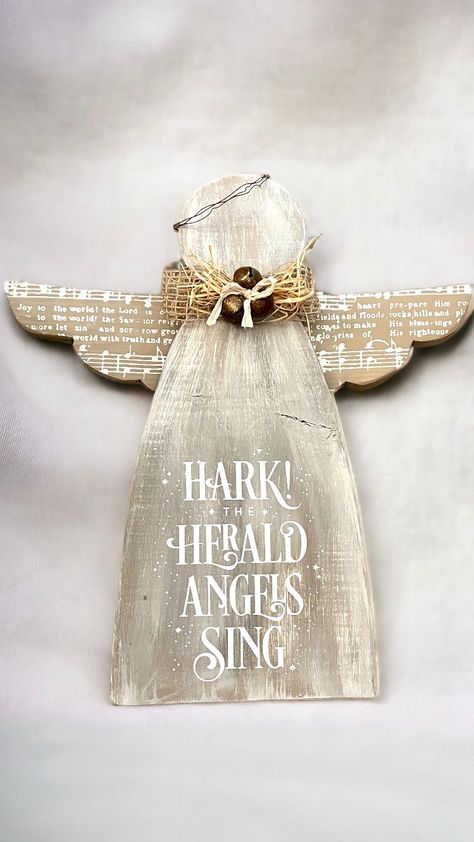 Unfinished wooden angel— length 24”, angel width 21.5”. You will need to attach the wings. Wooden Angel Wings Diy, Angel Porch Leaner, Fence Board Christmas Projects, Wood Angels Rustic, Wooden Angels Diy, Wood Angels Diy, Wooden Angels Rustic, Primitive Angel Patterns, Christmas Angels To Make