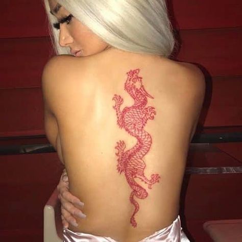 Dragon Tattoo Back, Targaryen Tattoo, Henne Tattoo, Red Dragon Tattoo, Dragons Tattoo, Small Dragon Tattoos, Chinese Dragon Tattoos, Dragon Tattoo For Women, Spine Tattoos For Women