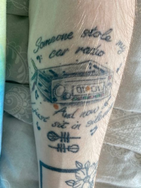 My first tattoo. Chnaged somebody to someone for a personal touch Car Radio Tattoo, Radio Tattoo, Twenty One Pilots Tattoo, Pilot Tattoo, One Pilots, First Tattoo, Twenty One Pilots, Twenty One, Pilots