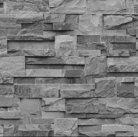 Slate Effect Wallpaper, Cladding Wallpaper, Brick Wallpaper Bedroom, Slate Cladding, 3d Wallpaper Grey, Wall Cladding Designs, Cladding Texture, Slate Wallpaper, Brick Effect Wallpaper