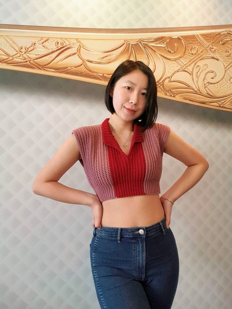 Ribbing Crochet, Crop Top Pattern, Crochet Crop Top Pattern, Look Retro, Crochet Dresses, Crochet Collar, Crochet Halter, Crochet Crop, Crochet Bracelet