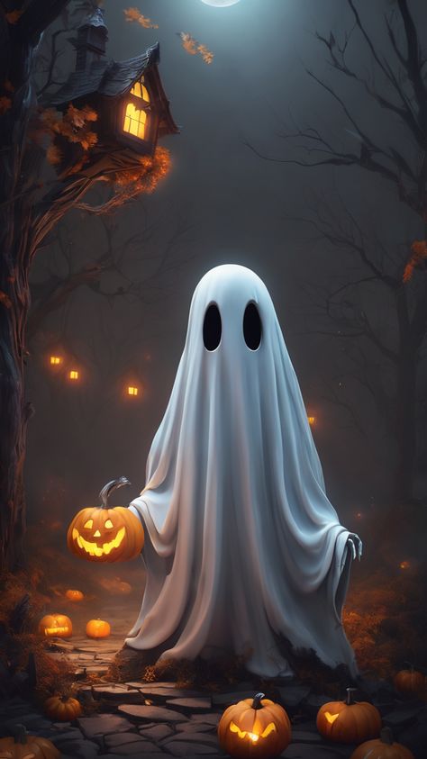 Pumpkin And Ghost Wallpaper, Spooky Ghost Pictures, Spooky Halloween Pictures, Halloween Wallpaper Backgrounds, Image Halloween, Halloween Wallpaper Cute, Halloween Photography, Falafels, Halloween Graphics