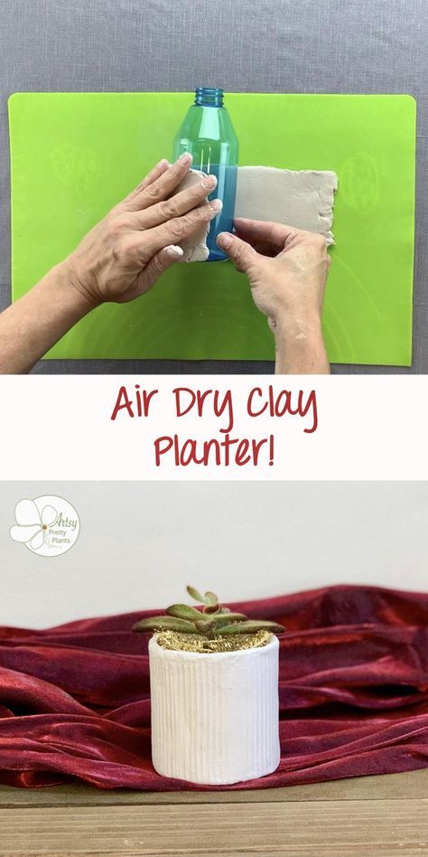 Air Dry Clay Planter, Diy Keramik, Clay Planter, Diy Gifts To Make, Diy Air Dry Clay, Air Dry Clay Projects, Clay Planters, Astuces Diy, Clay Crafts Air Dry