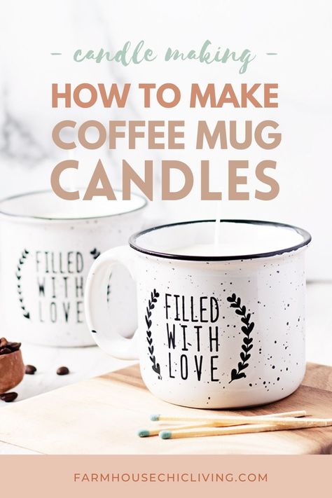 How to Make DIY Coffee Candle Mugs in Just 4 Steps Funny Candles Labels, Candle Humor, Make Scented Candles, Diy Coffee Candle, Diy Coffee Mug, Mug Candles, Candle Decorating, Candles Labels, Candle Making For Beginners