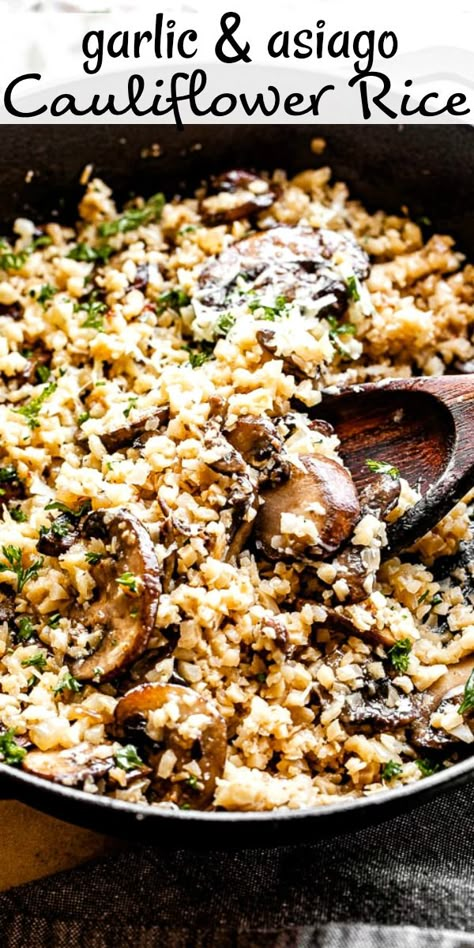 Cauliflower Rice With Mushrooms, Easter Side Dishes Vegetables, Ham Easter, Rice With Mushrooms, Low Carb Side Dish, Cauliflower Rice Recipe, Low Carb Side, Cauliflower Rice Recipes, Easter Dinner Recipes