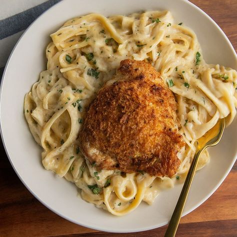 Chicken Thigh Alfredo Recipe - Instacart Alfredo Chicken Thigh Recipes, Chicken Thigh Alfredo Pasta, Chicken Thigh Alfredo, Chicken Thighs With Pasta, Chicken Thighs And Pasta, Chicken Thighs Pasta, Chicken Thigh Pasta Recipes, Chicken Thigh Pasta, Chicken Thighs In Oven